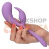 Elle estimulador de punto G con vibrador de clitoris de silicona liquida